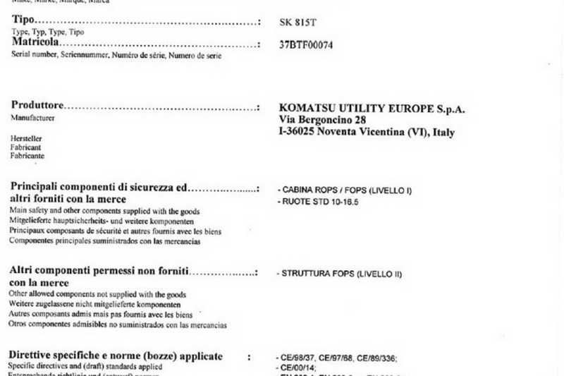 OmecoHub - Immagine KOMATSU SK815-5